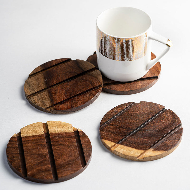 Wooden Coasters | Sheesham Wood | Set of 4