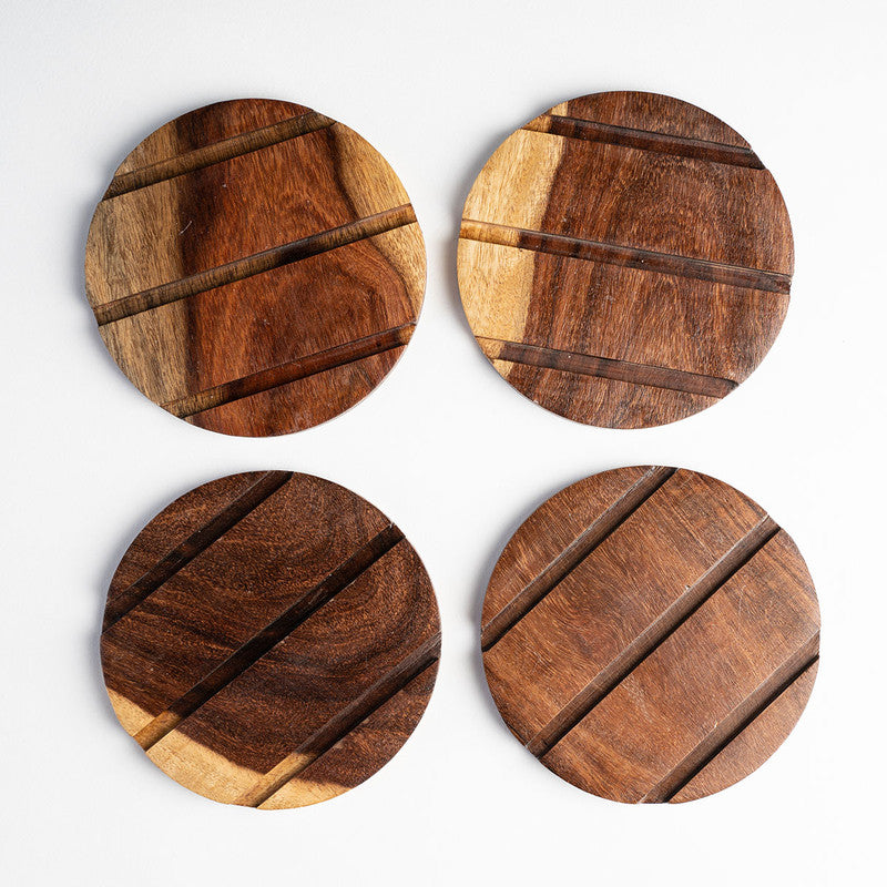 Wooden Coasters | Sheesham Wood | Set of 4