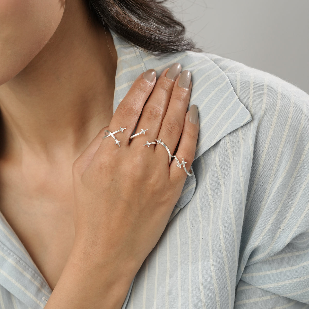 Grace Ring Set Silver-Adjustable