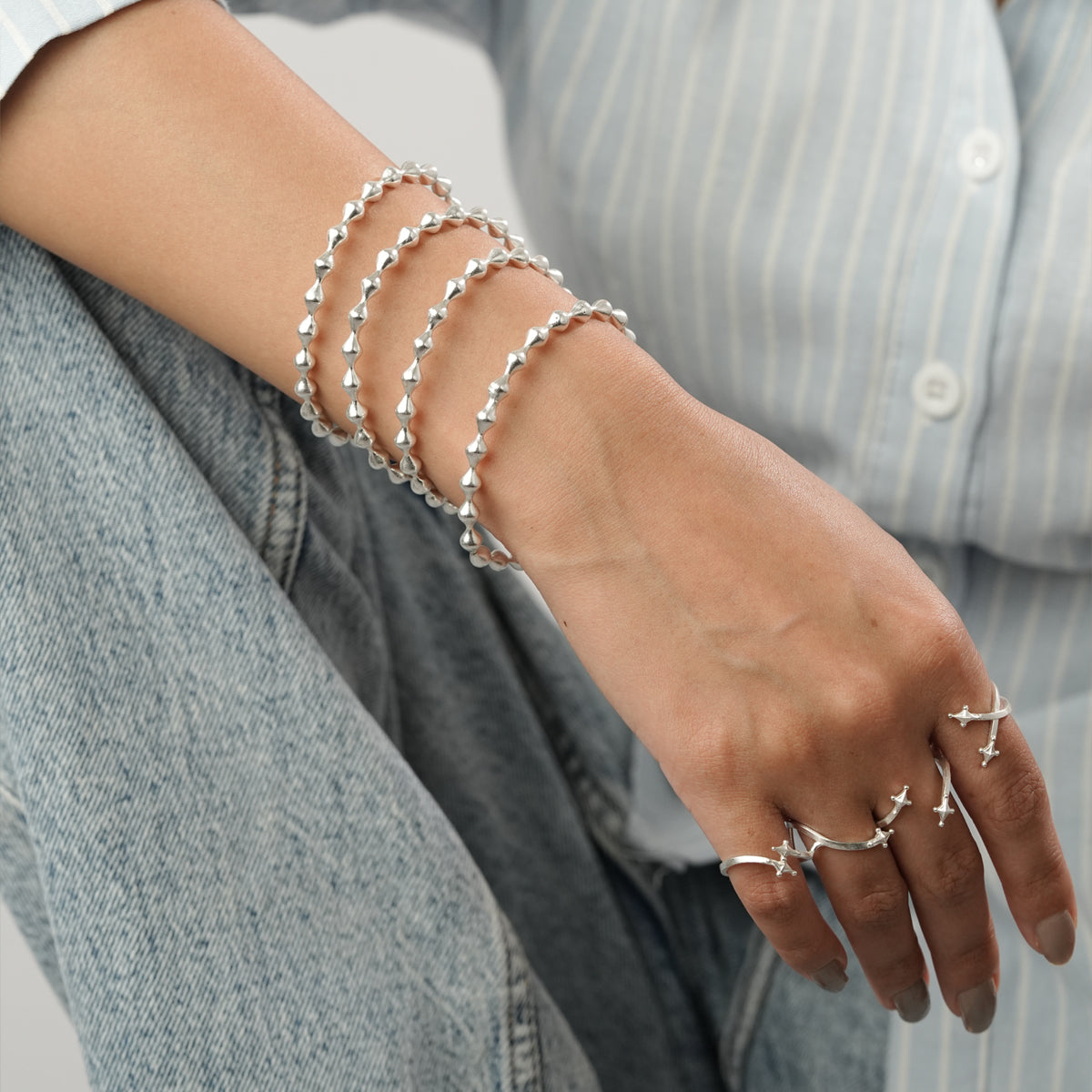Nola Bracelet Silver-Adjustable