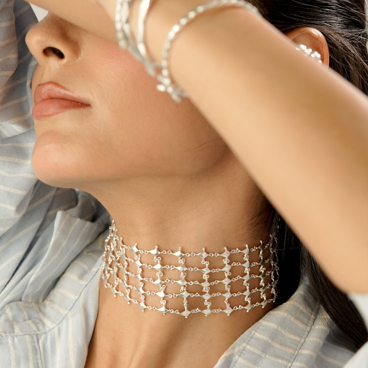 Raven Neckpiece Silver
