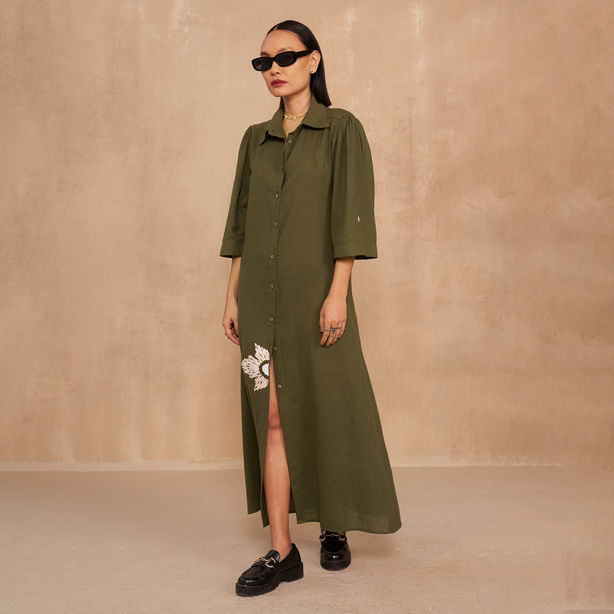 The Cosmos Handwoven Shirt Dress