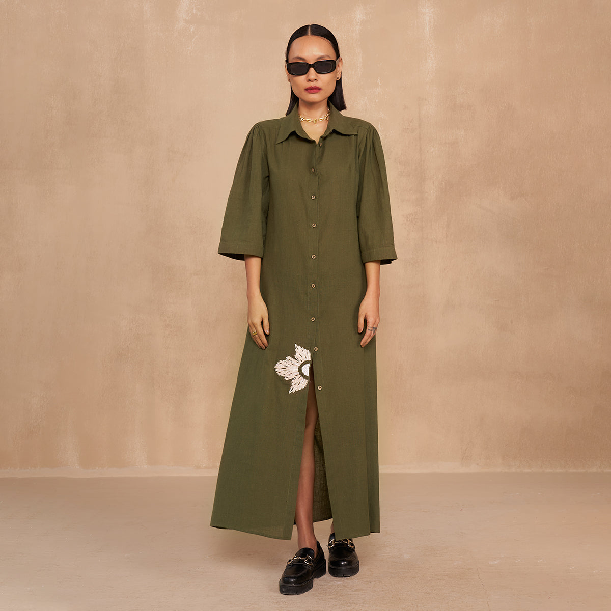 The Cosmos Handwoven Shirt Dress