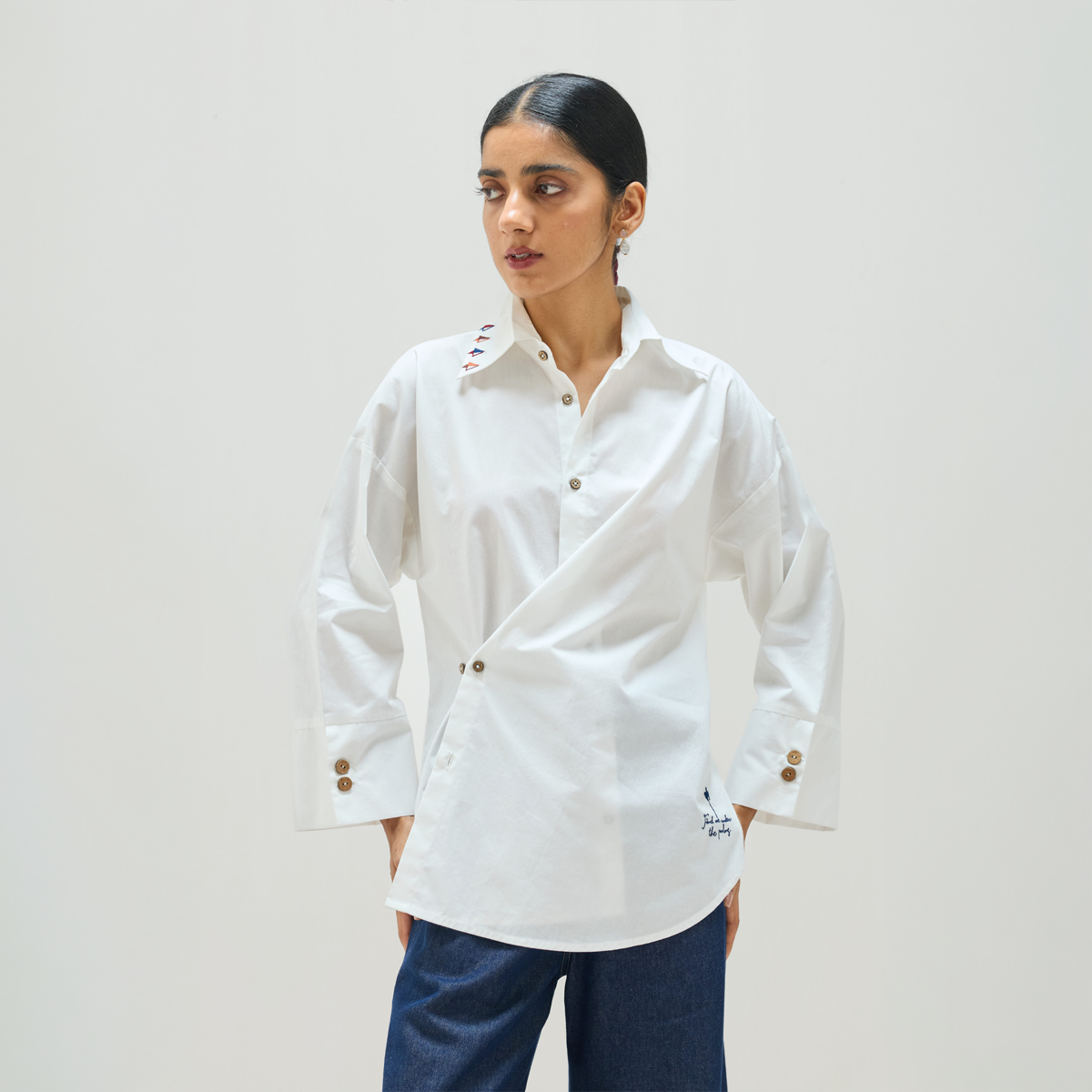 Under The Palms Organic Cotton Wrap Shirt