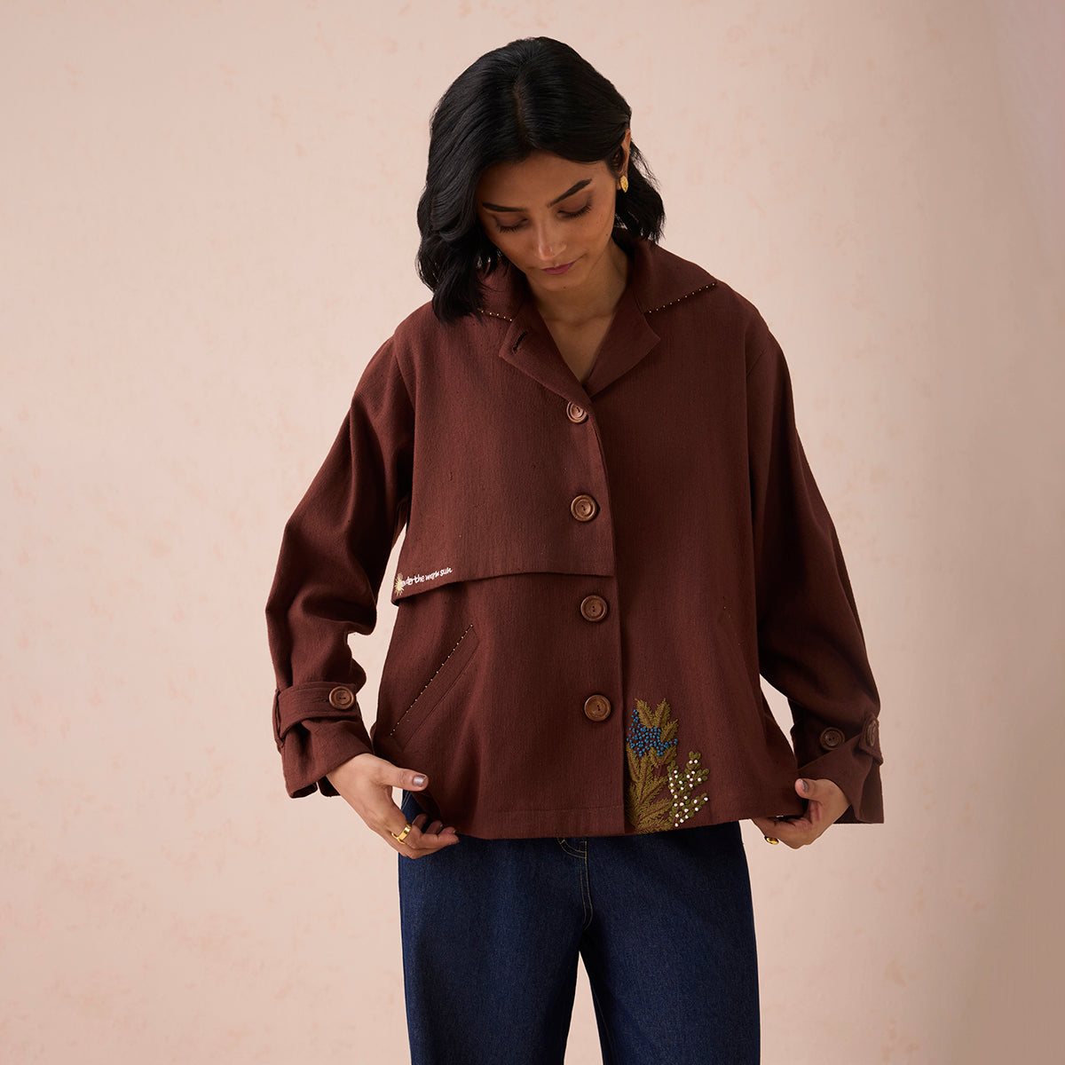 Under The Sun Handspun Handwoven Organic Cotton Trench Jacket