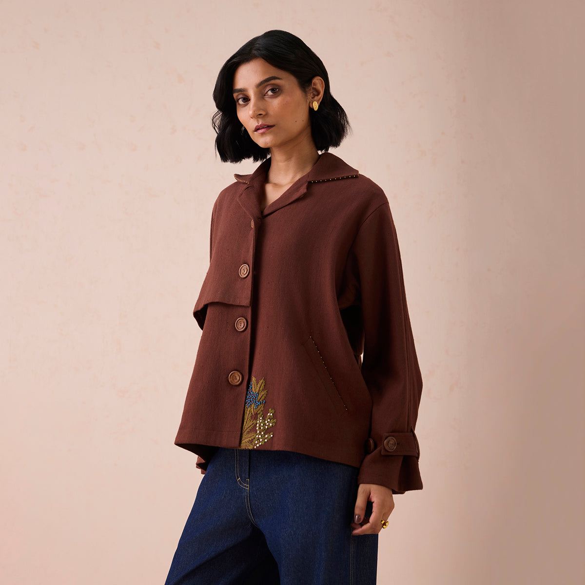 Under The Sun Handspun Handwoven Organic Cotton Trench Jacket