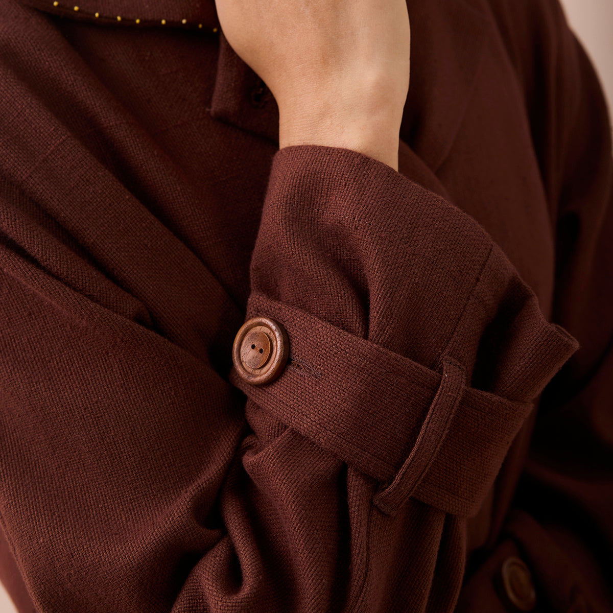 Under The Sun Handspun Handwoven Organic Cotton Trench Jacket