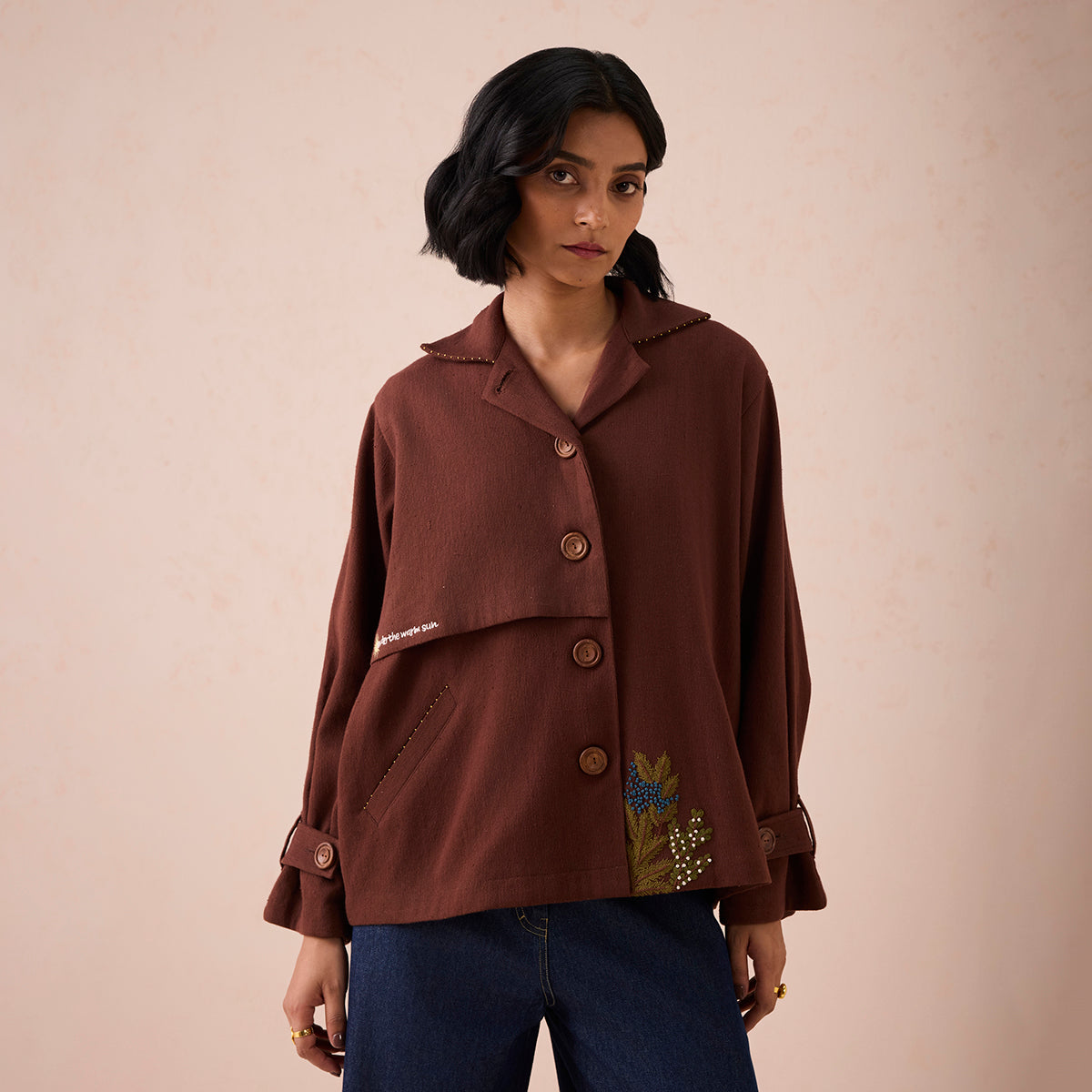 Under The Sun Handspun Handwoven Organic Cotton Trench Jacket