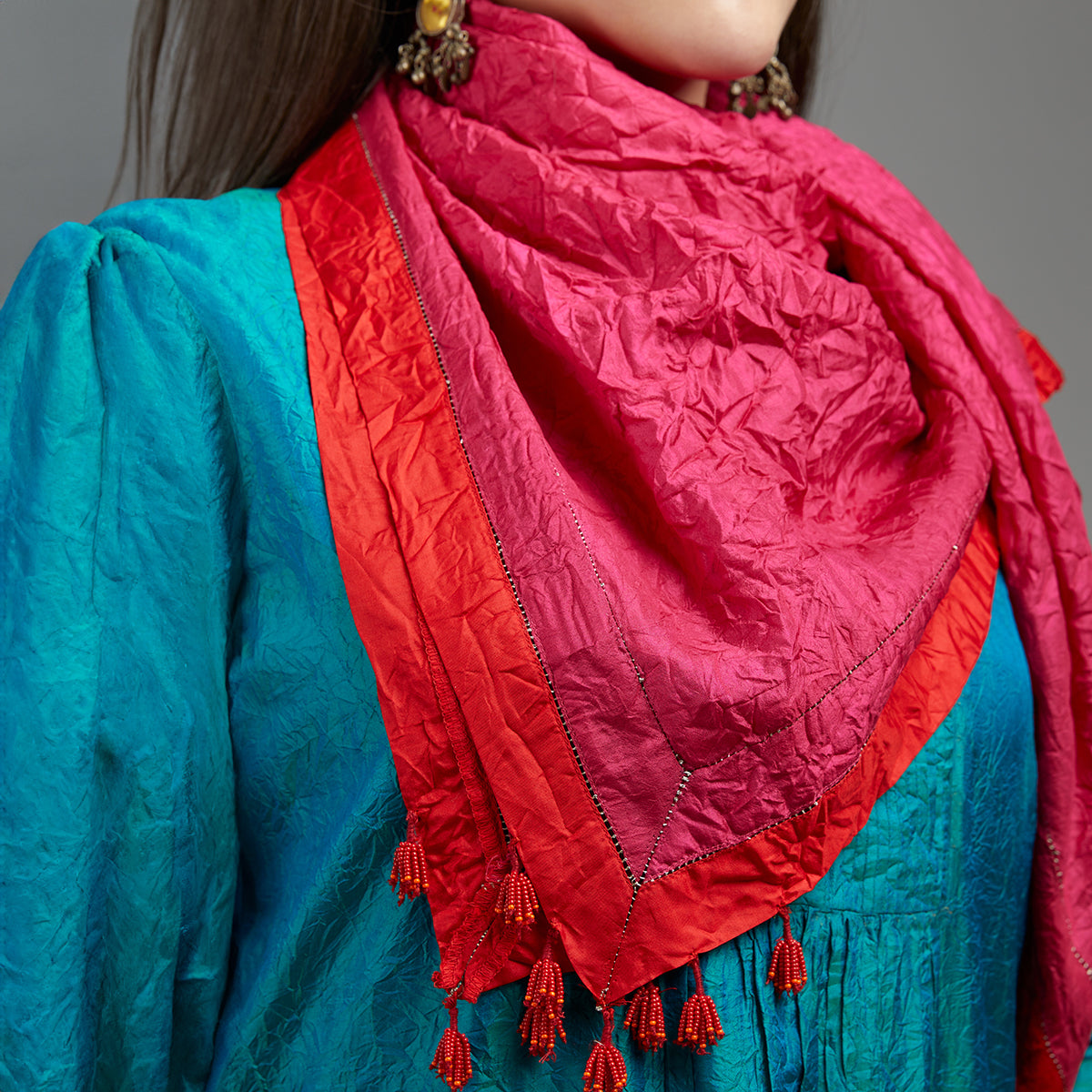 Vibhuti-Teal Blue Silk Kurta & Pants