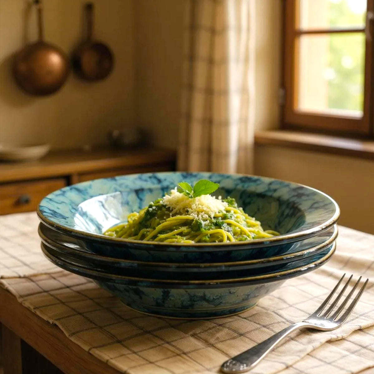 Azure Wave Pasta Plate (Set of 2)