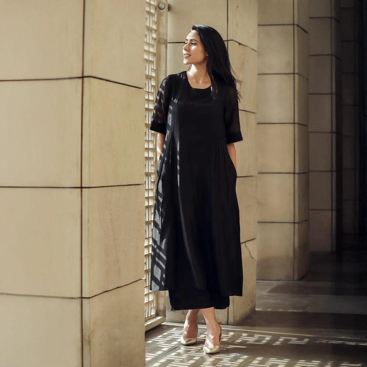 The Black Silk Chanderi Ensemble