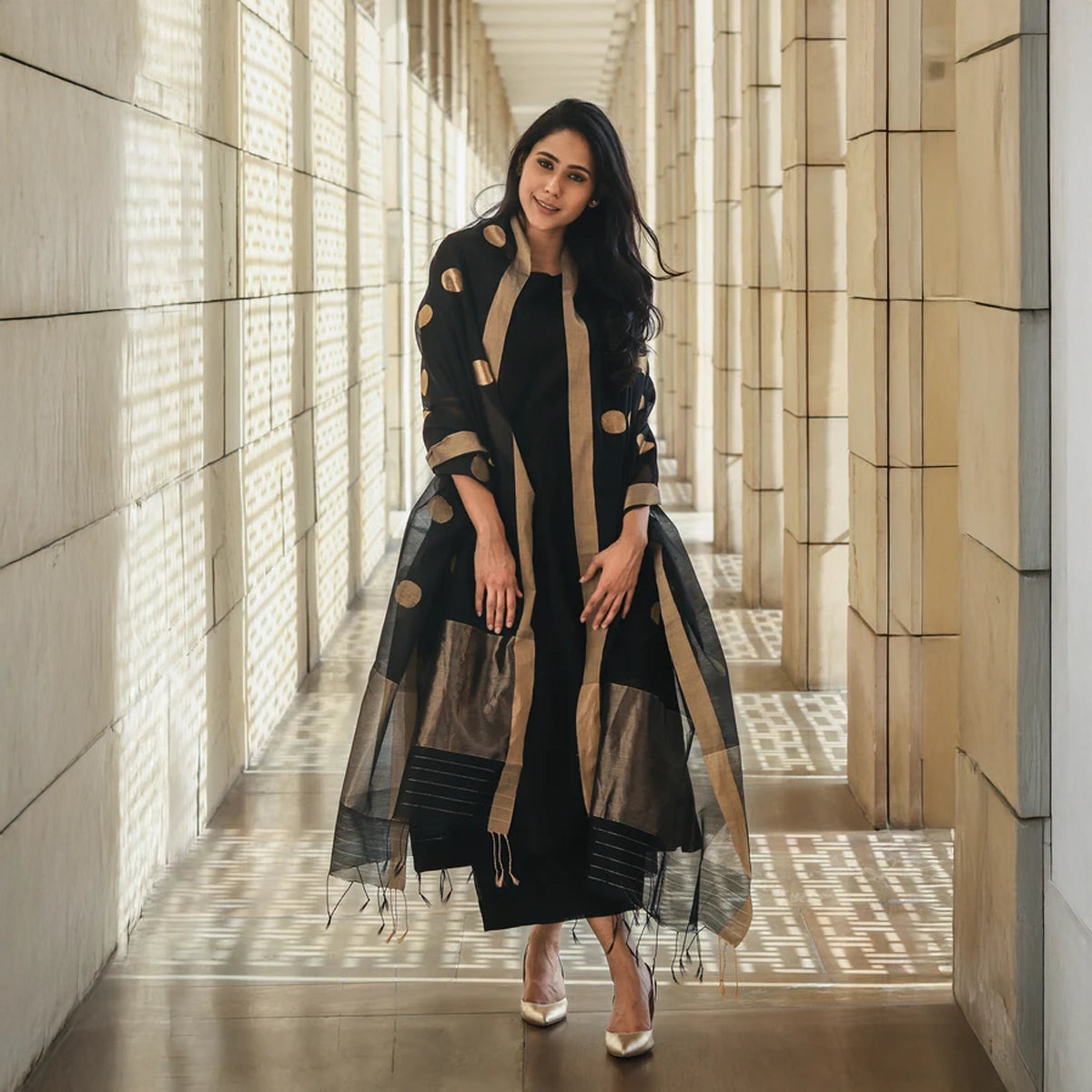 The Black Silk Chanderi Ensemble