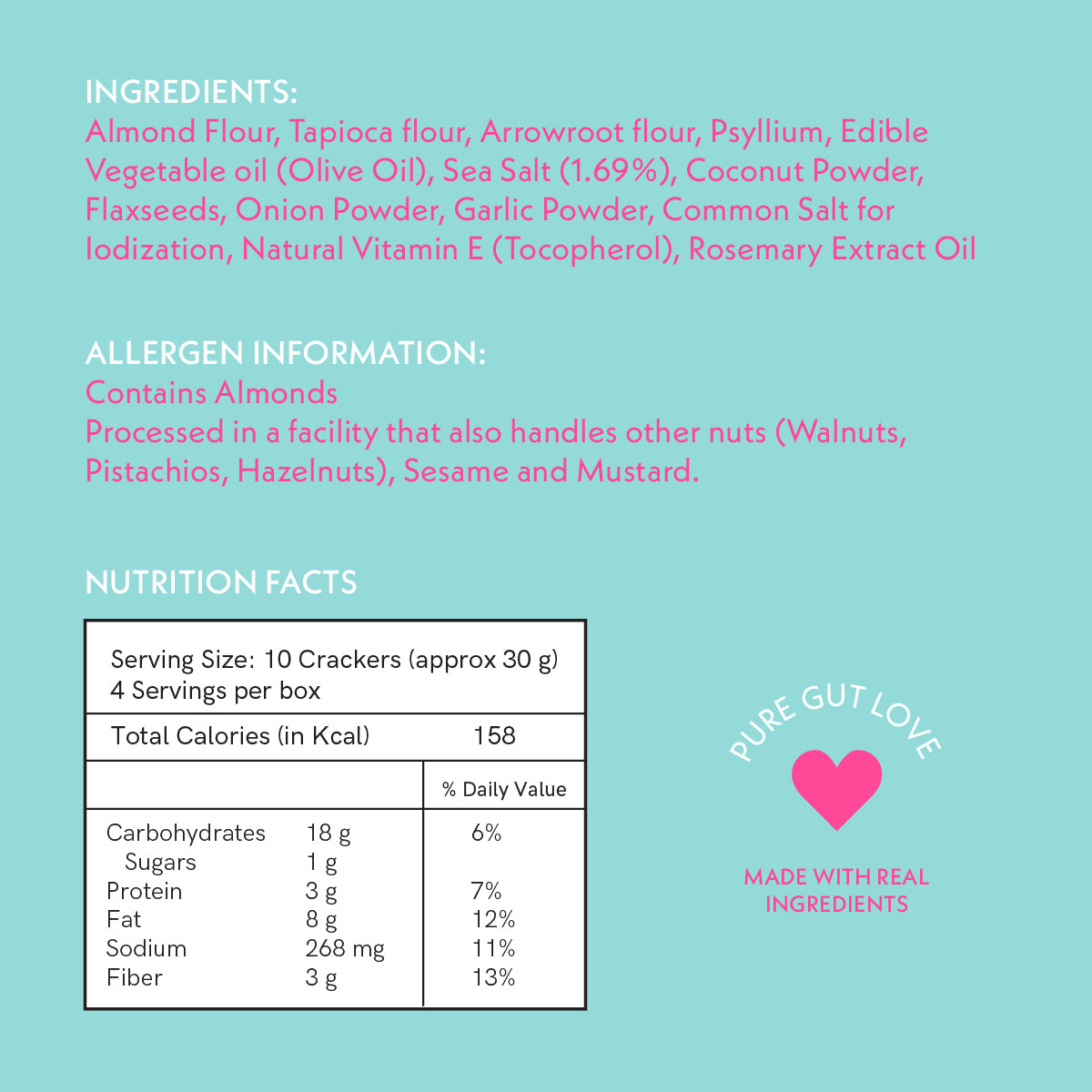 Sea Salt Flourless Crackers | 120g | Pack of 1