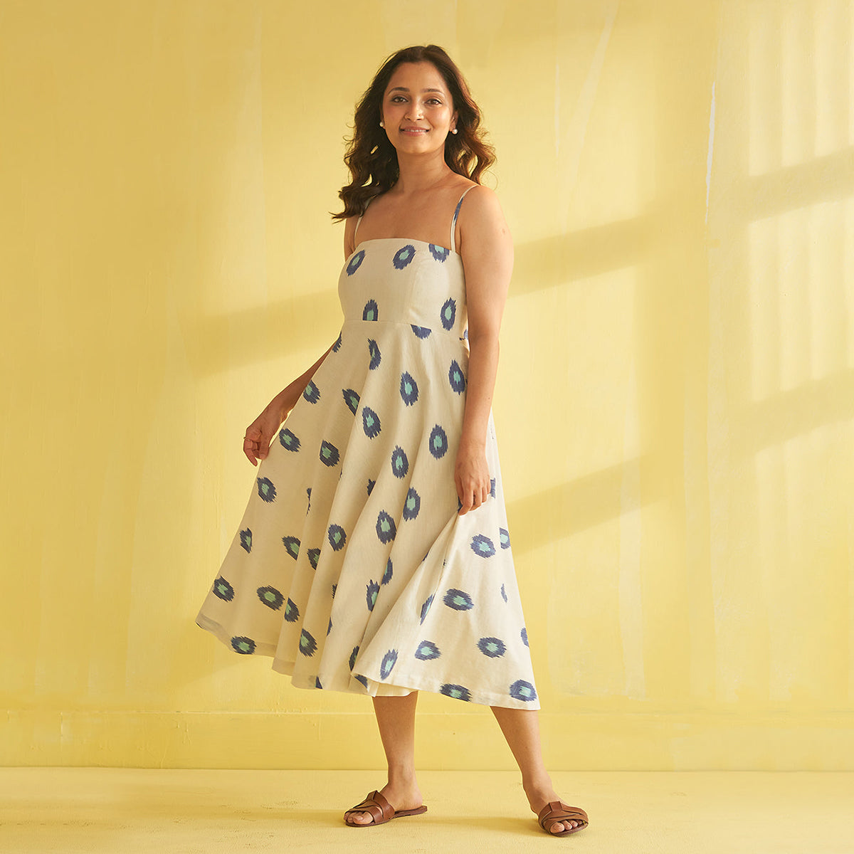 Pure Handwoven Ikat Strappy Dress