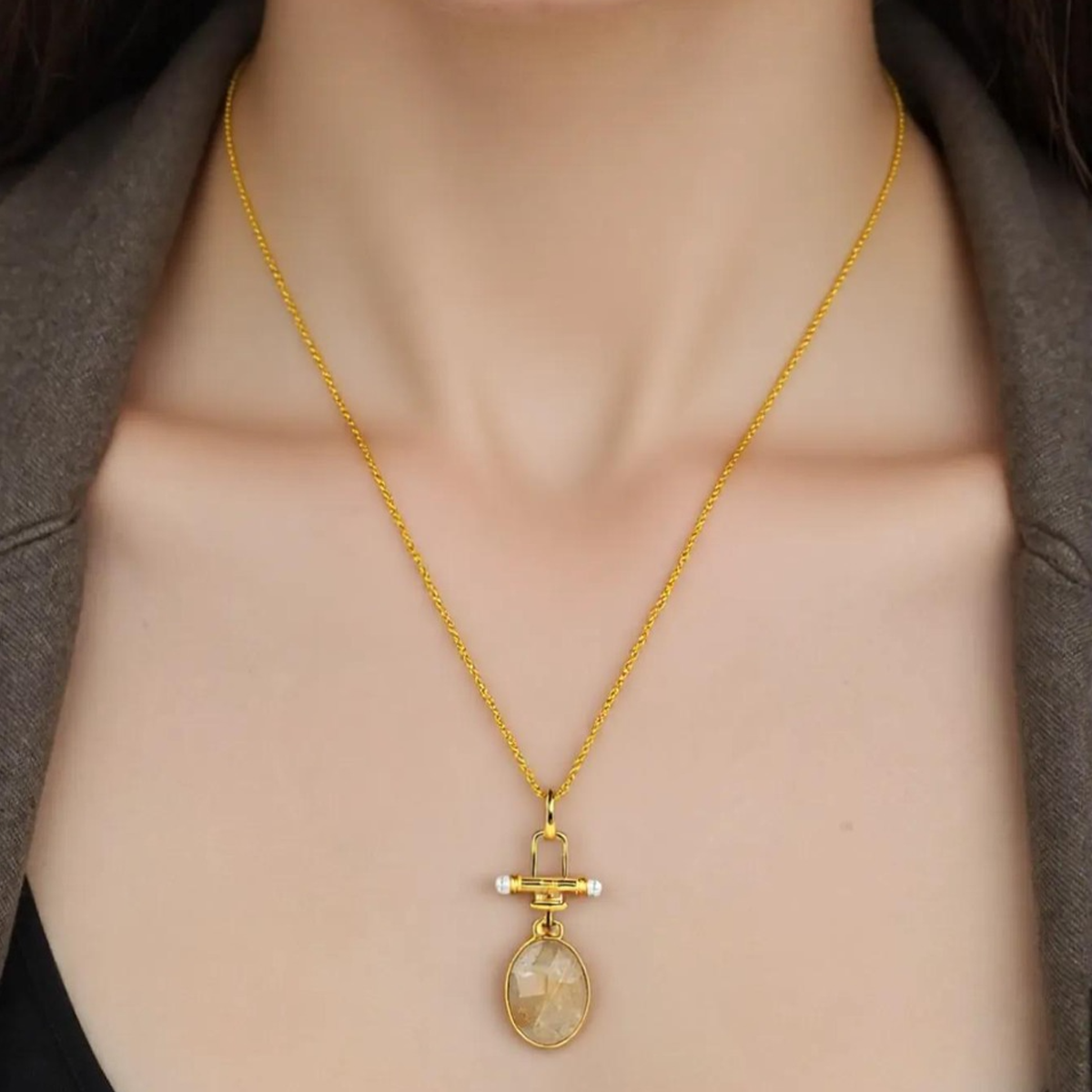 Fire Element Rutilated Quartz Necklace