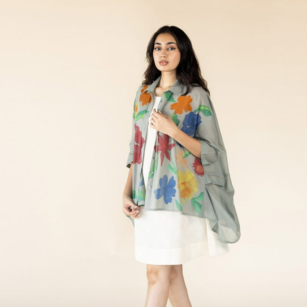 Hand Painted Oversized Shirt | Green