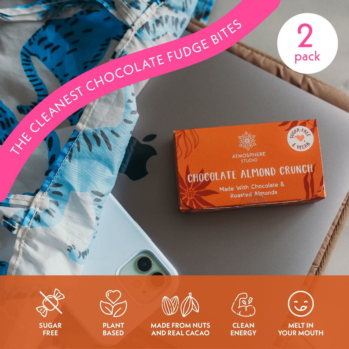 Chocolate Almond Crunch Fudge |144g | Pack of 6