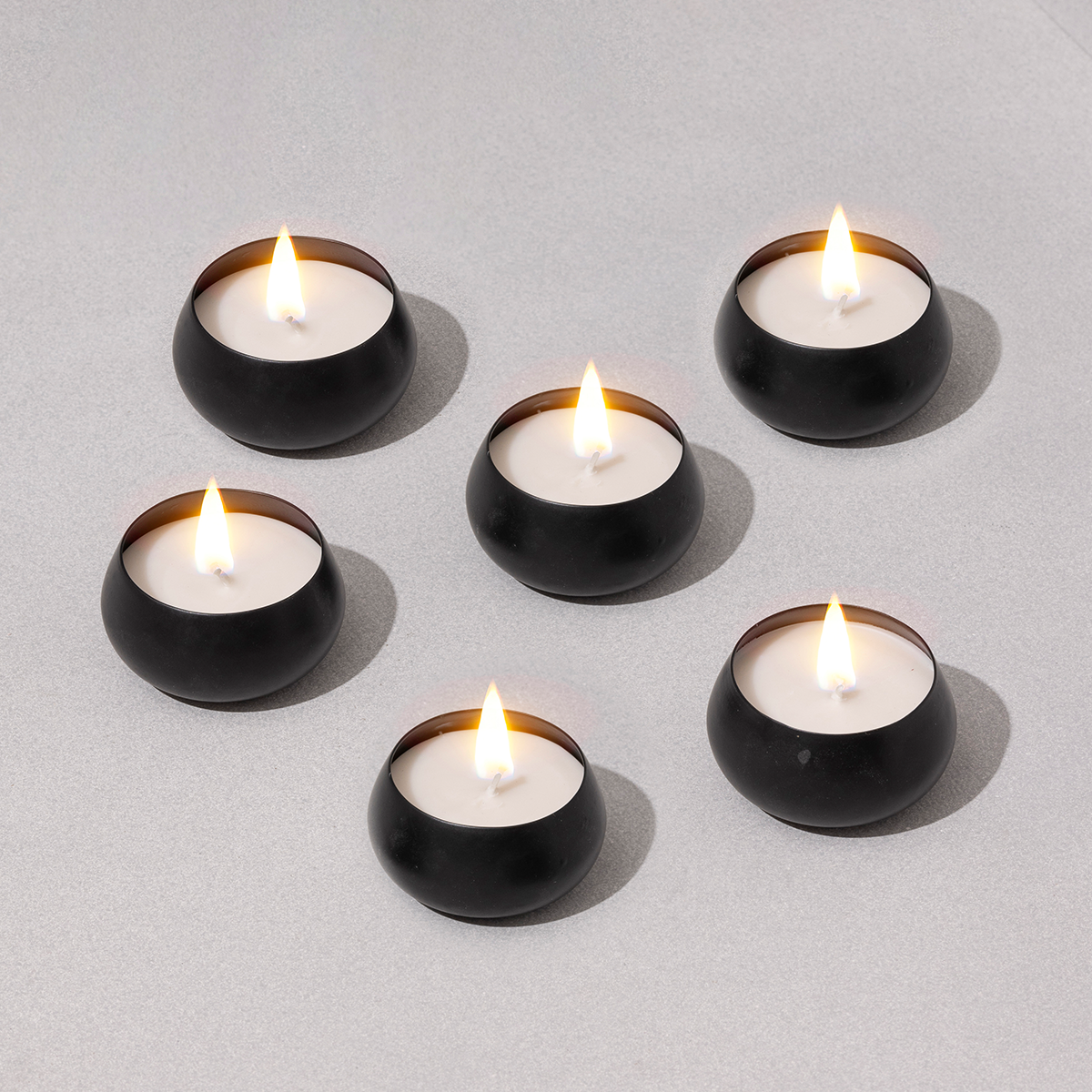 Black Metal Small Candles | Set of 6 | Vanilla | Soy Wax Candles | Gift Box