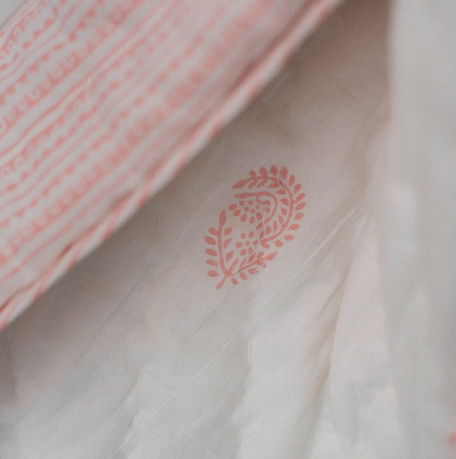 Orchid Block Printed Baby Quilt