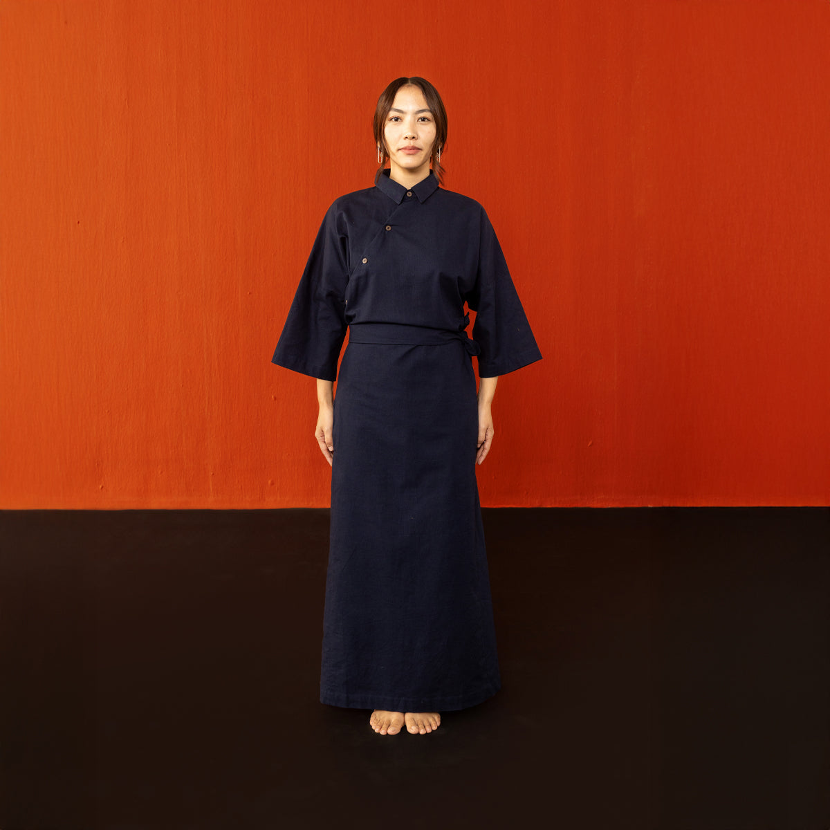 Midnight Blue Kham Chuba Os Tie Dress