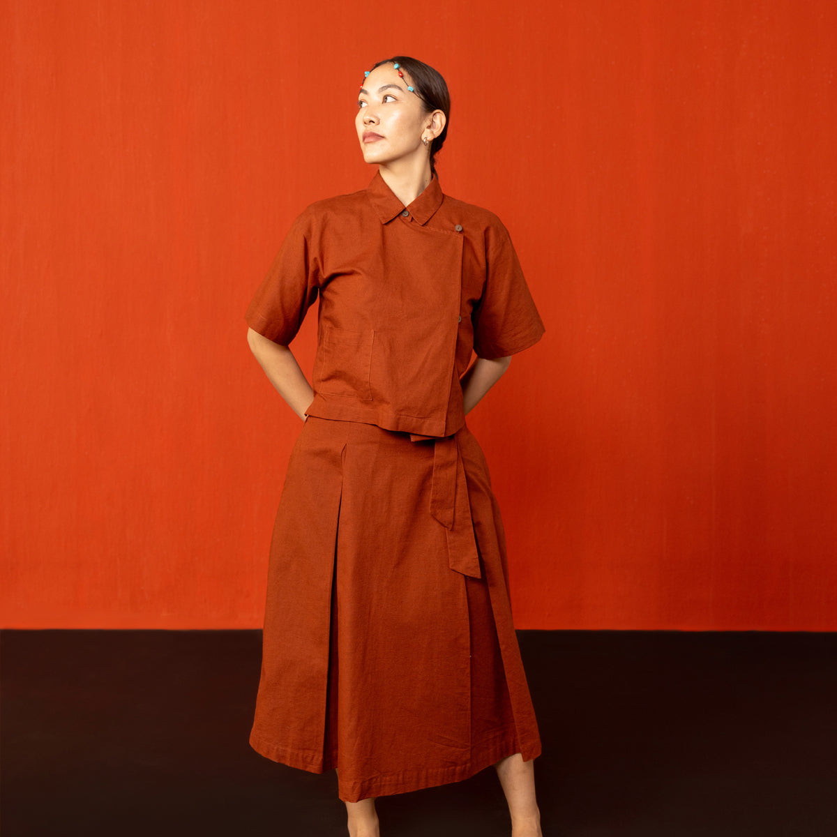 Brick Red Vajra Boxy Shirt