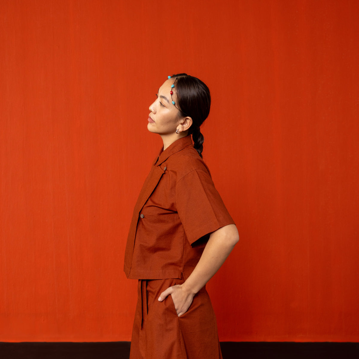 Brick Red Vajra Boxy Shirt