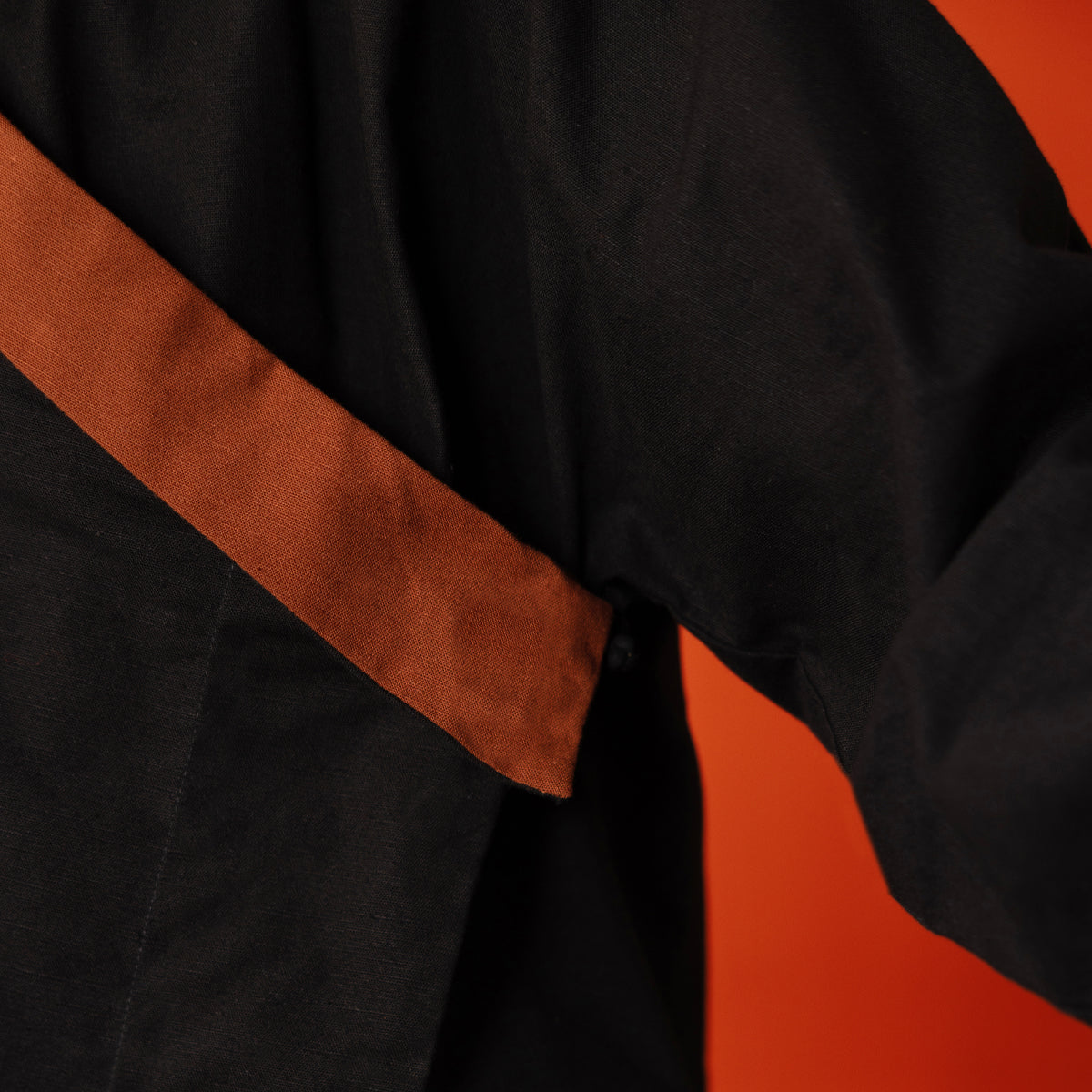 Black/Brick Red Reywa Tibetan Wrap Top