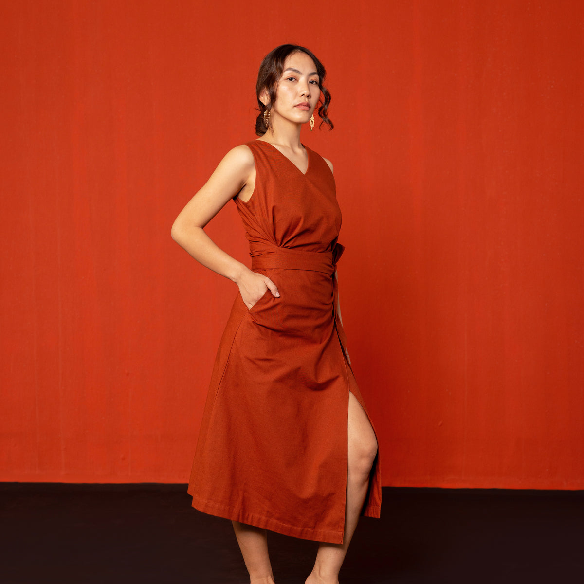 Brick Red Tara Wrap Dress