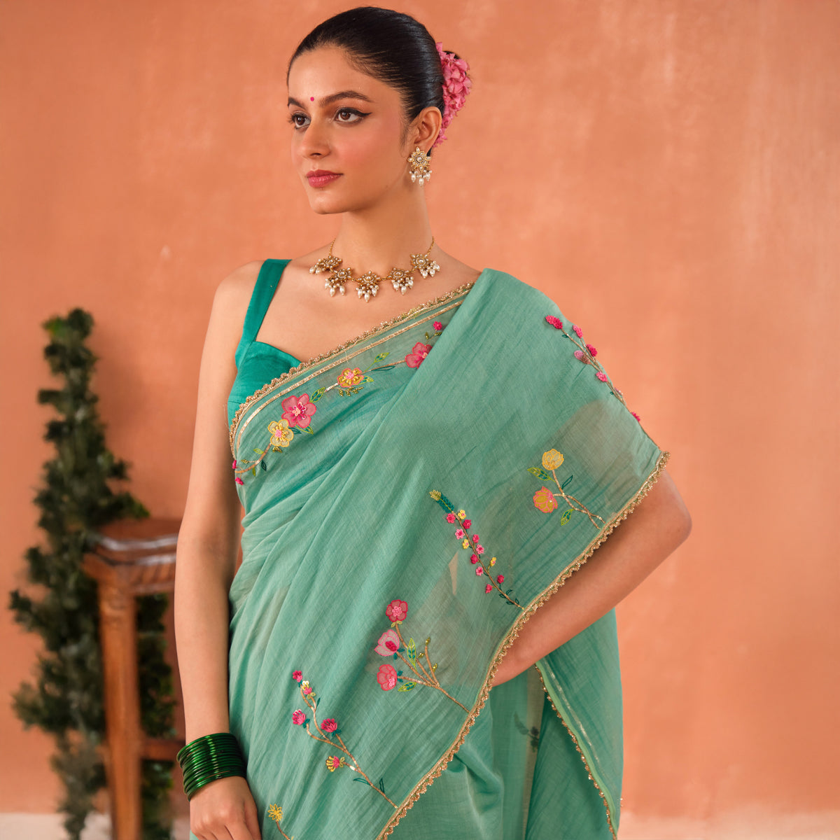 Shyama Chanderi Sari