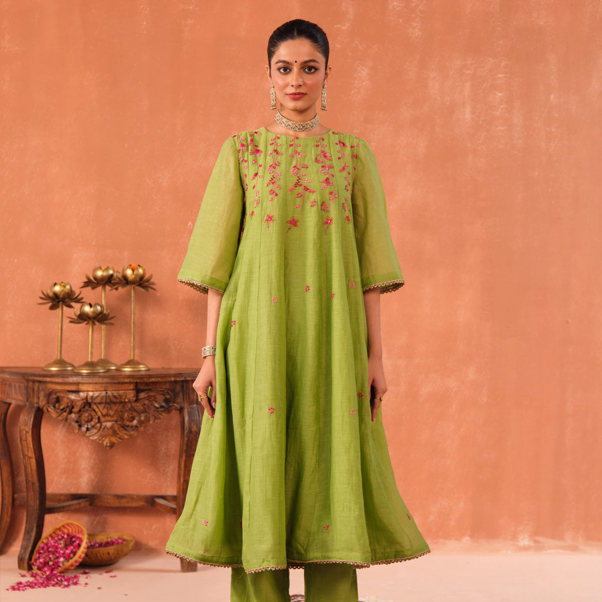 Vrinda Chanderi Kurta Set
