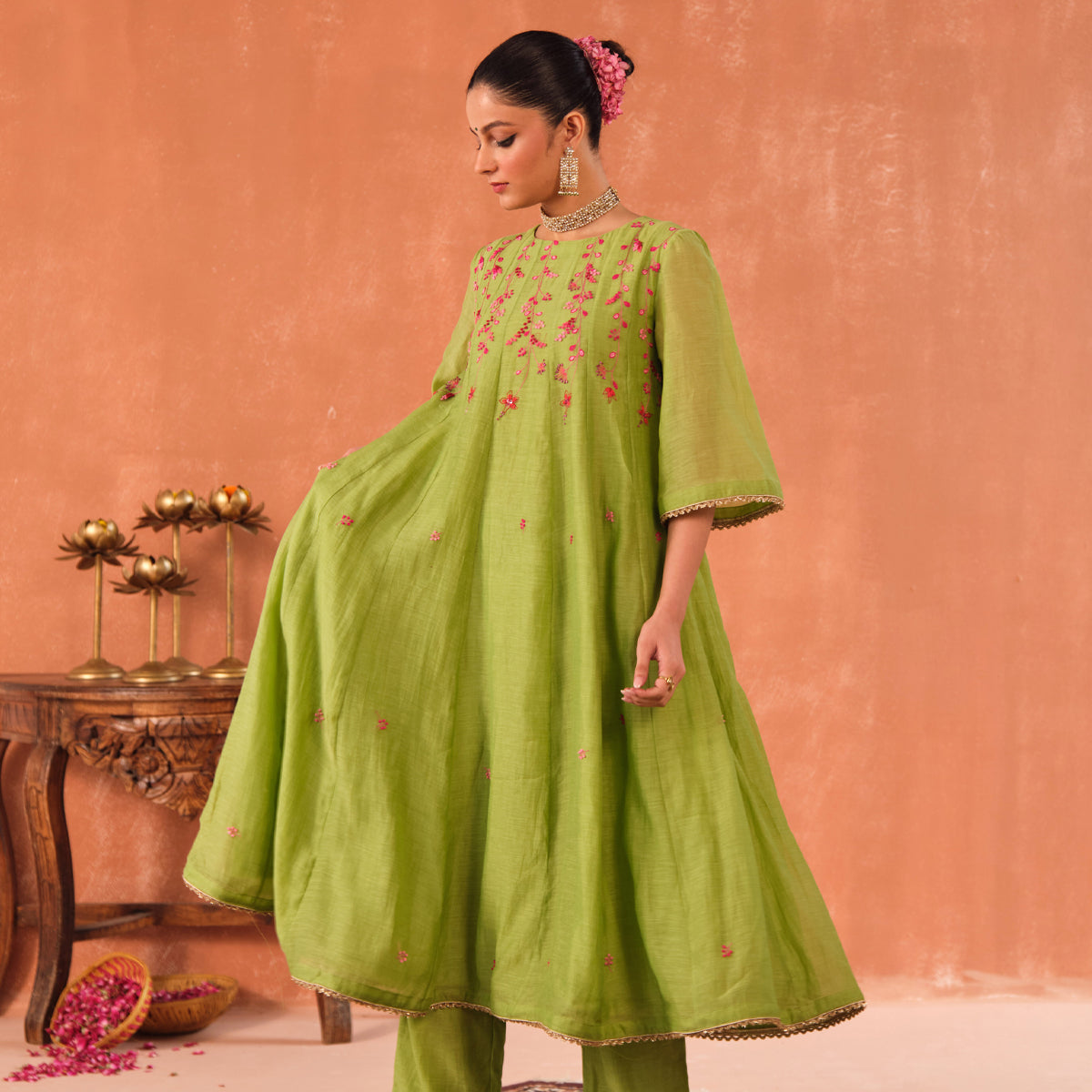 Vrinda Chanderi Kurta Set