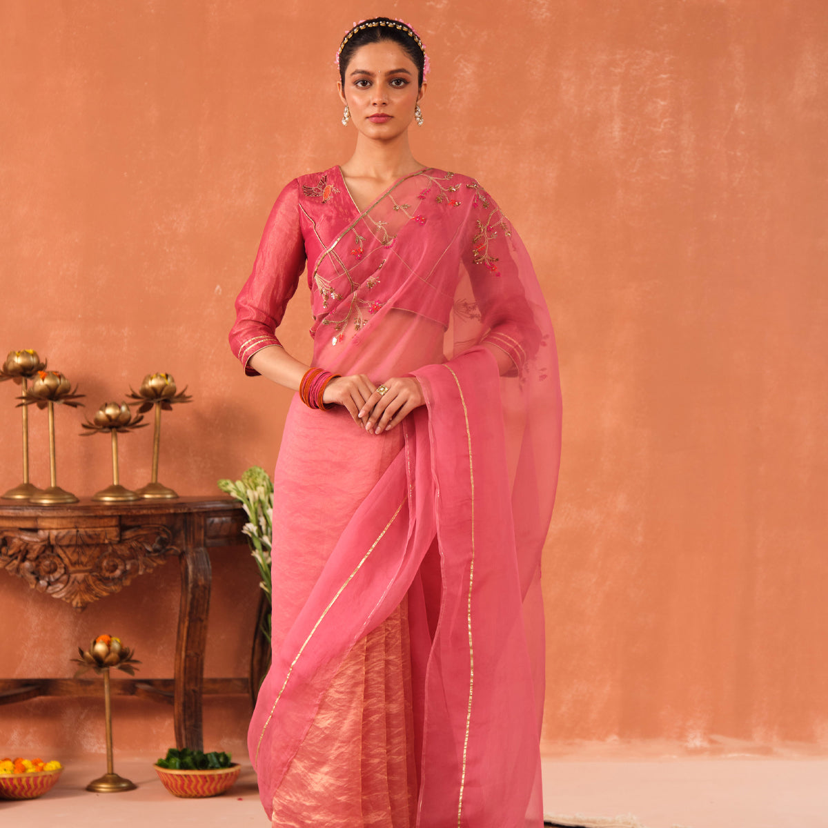 Pankhuri Organza Sari