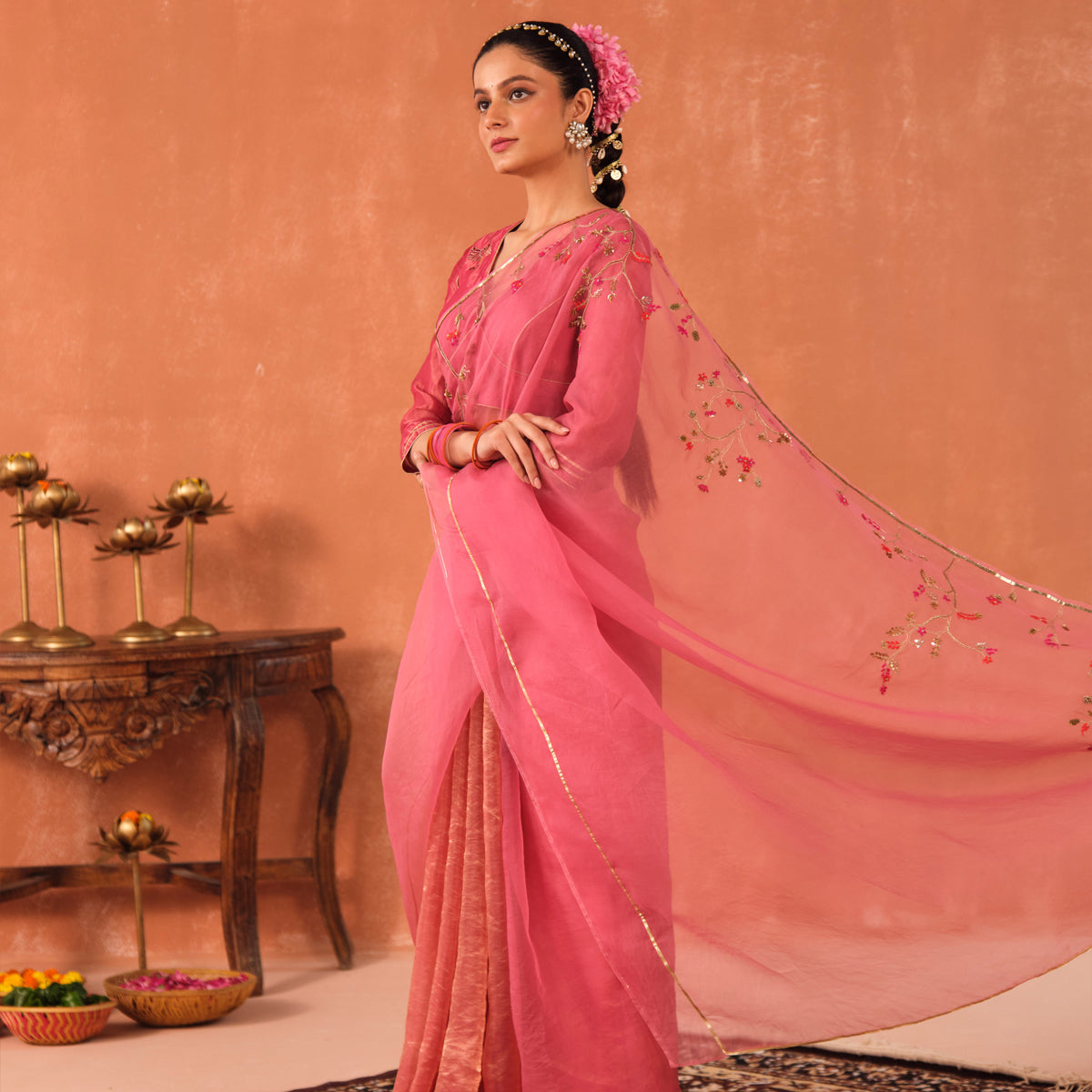 Pankhuri Organza Sari