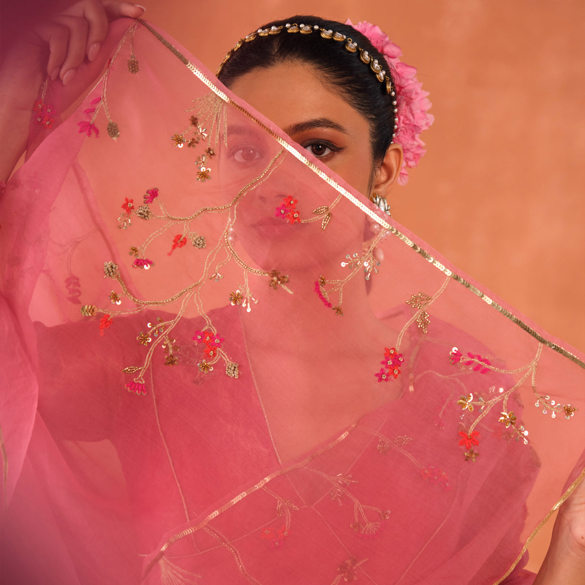 Pankhuri Organza Sari