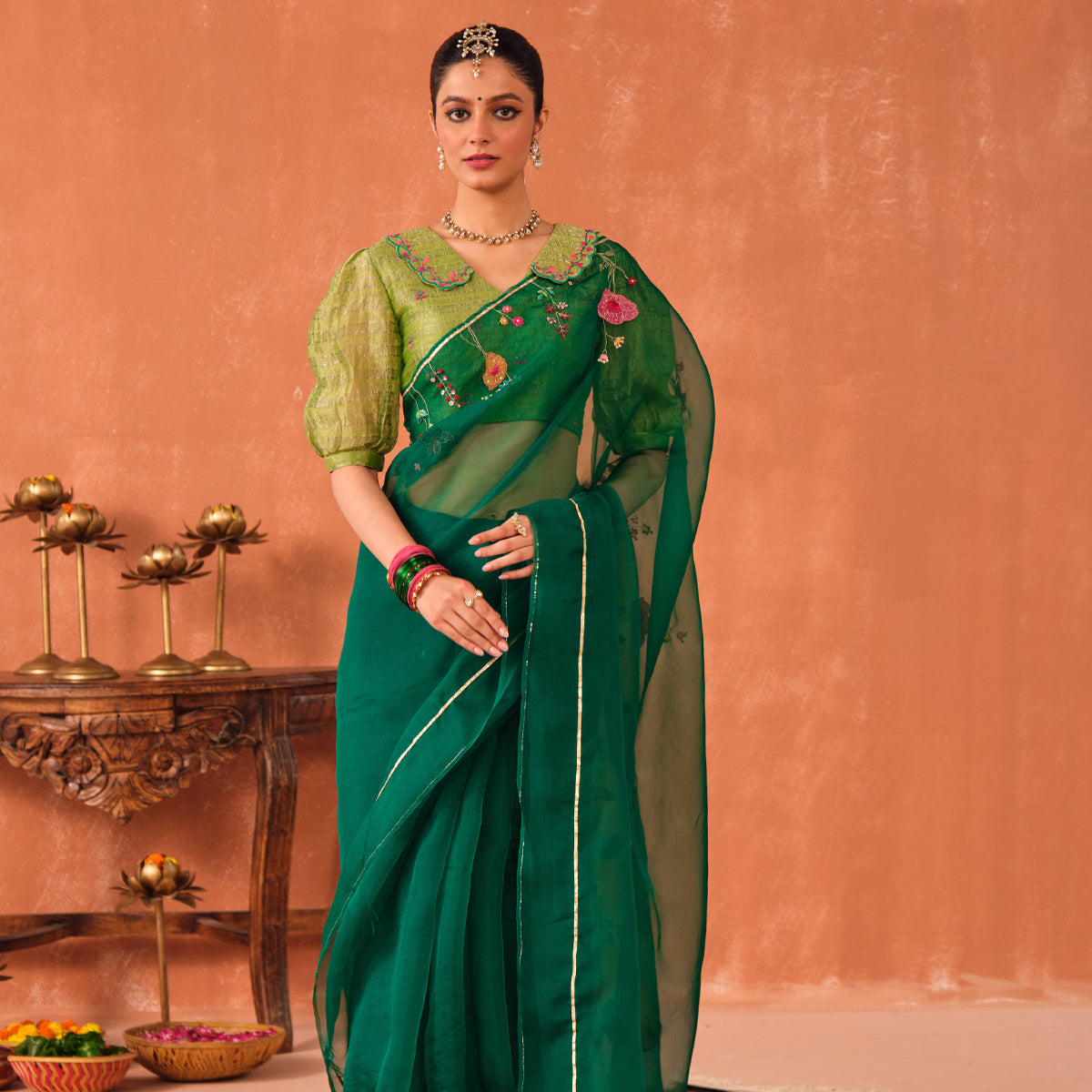 Vrinda Silk Organza Sari