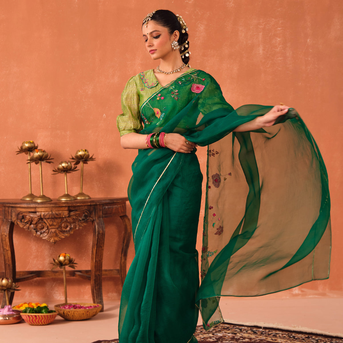 Vrinda Silk Organza Sari