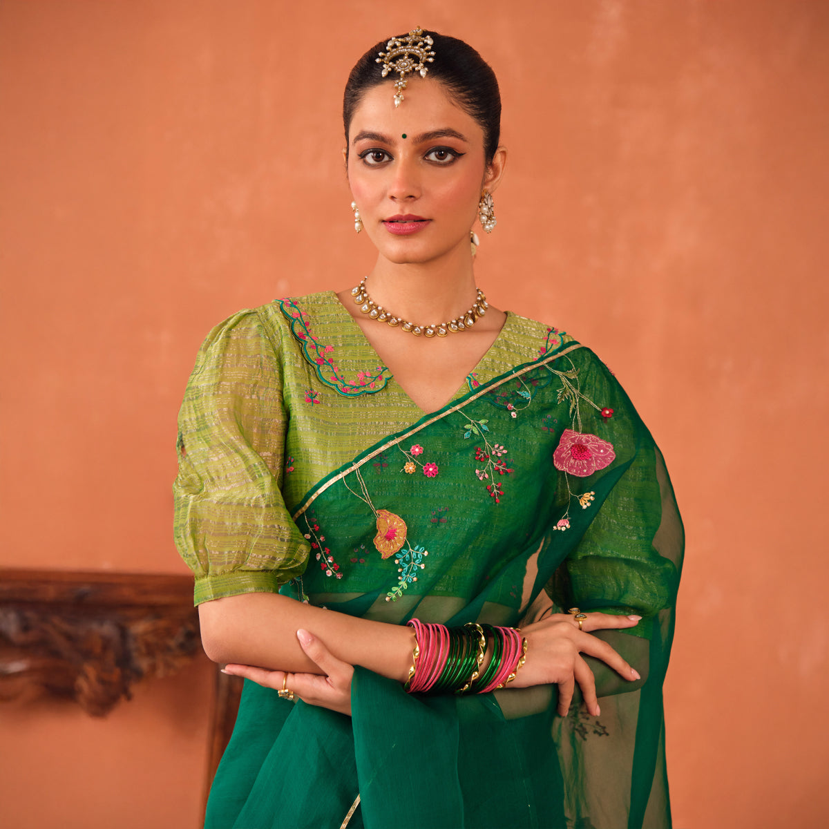 Vrinda Silk Organza Sari