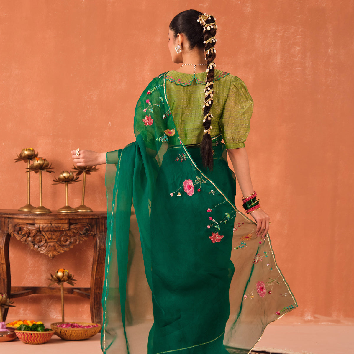 Vrinda Silk Organza Sari