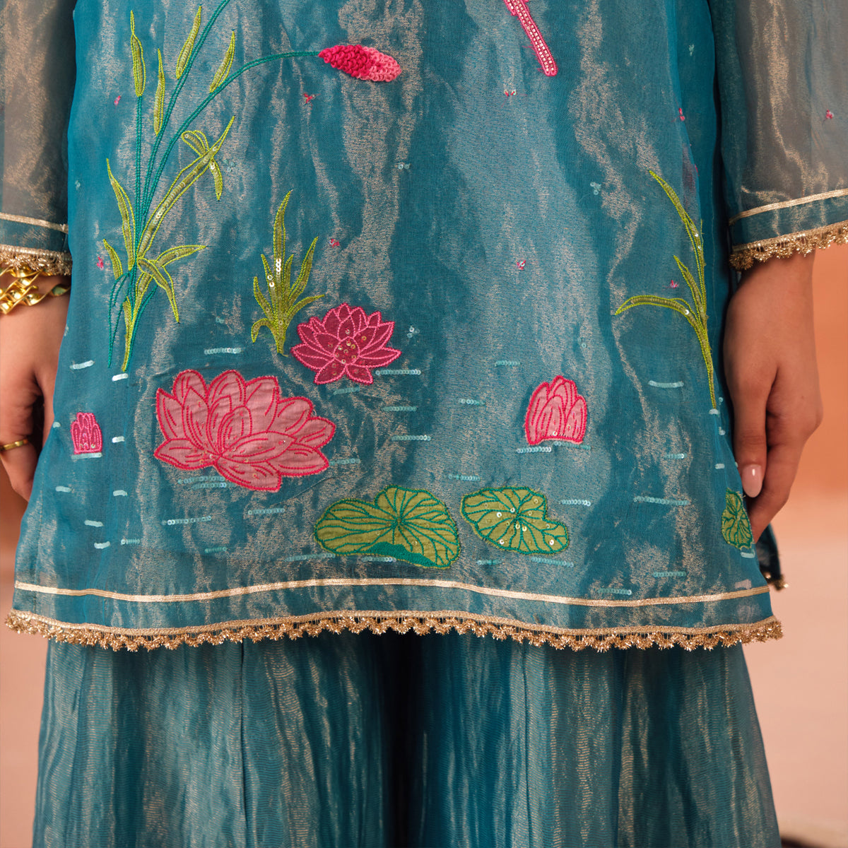 Neelika Silk Tissue Kurta Set