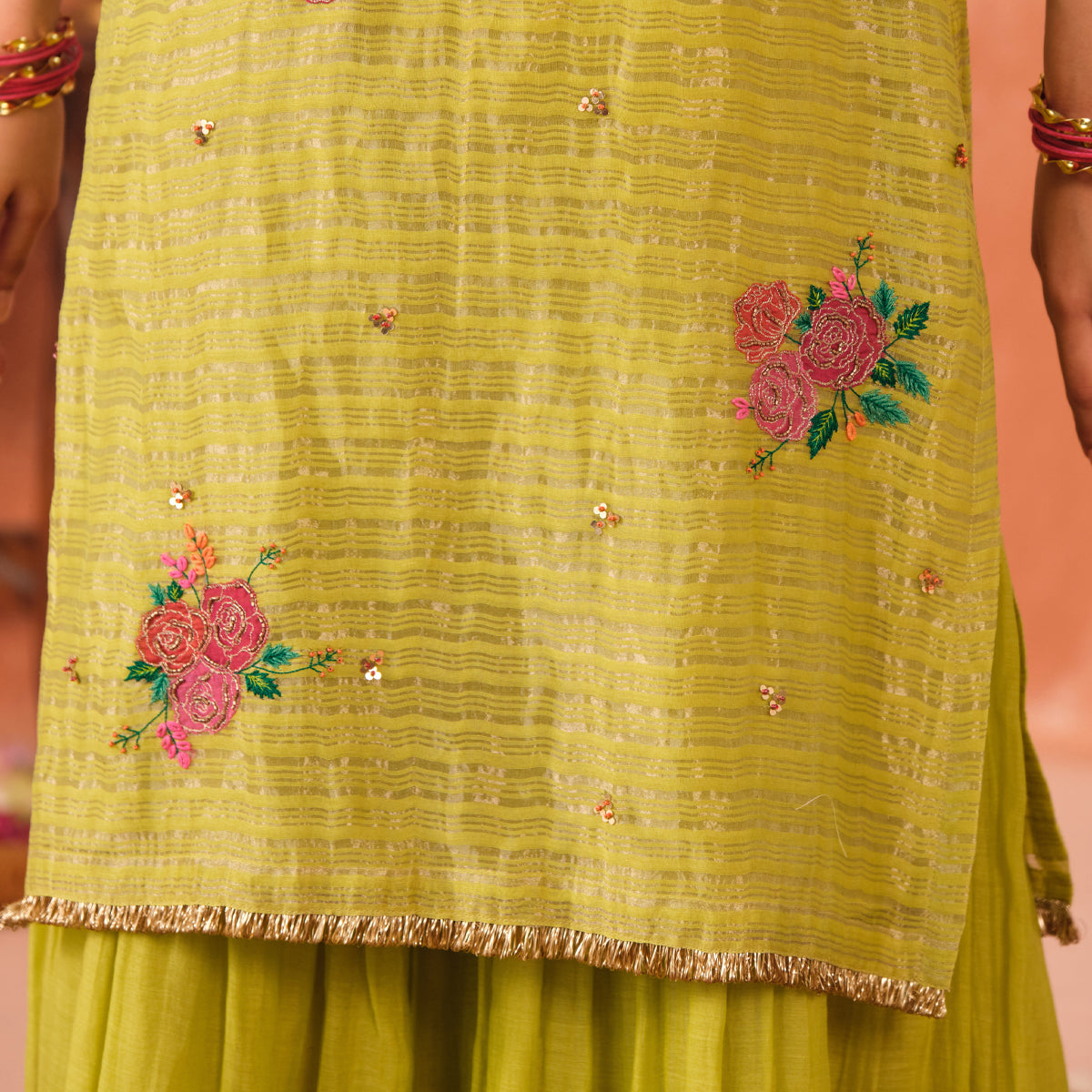 Patra Chanderi Kurta Set