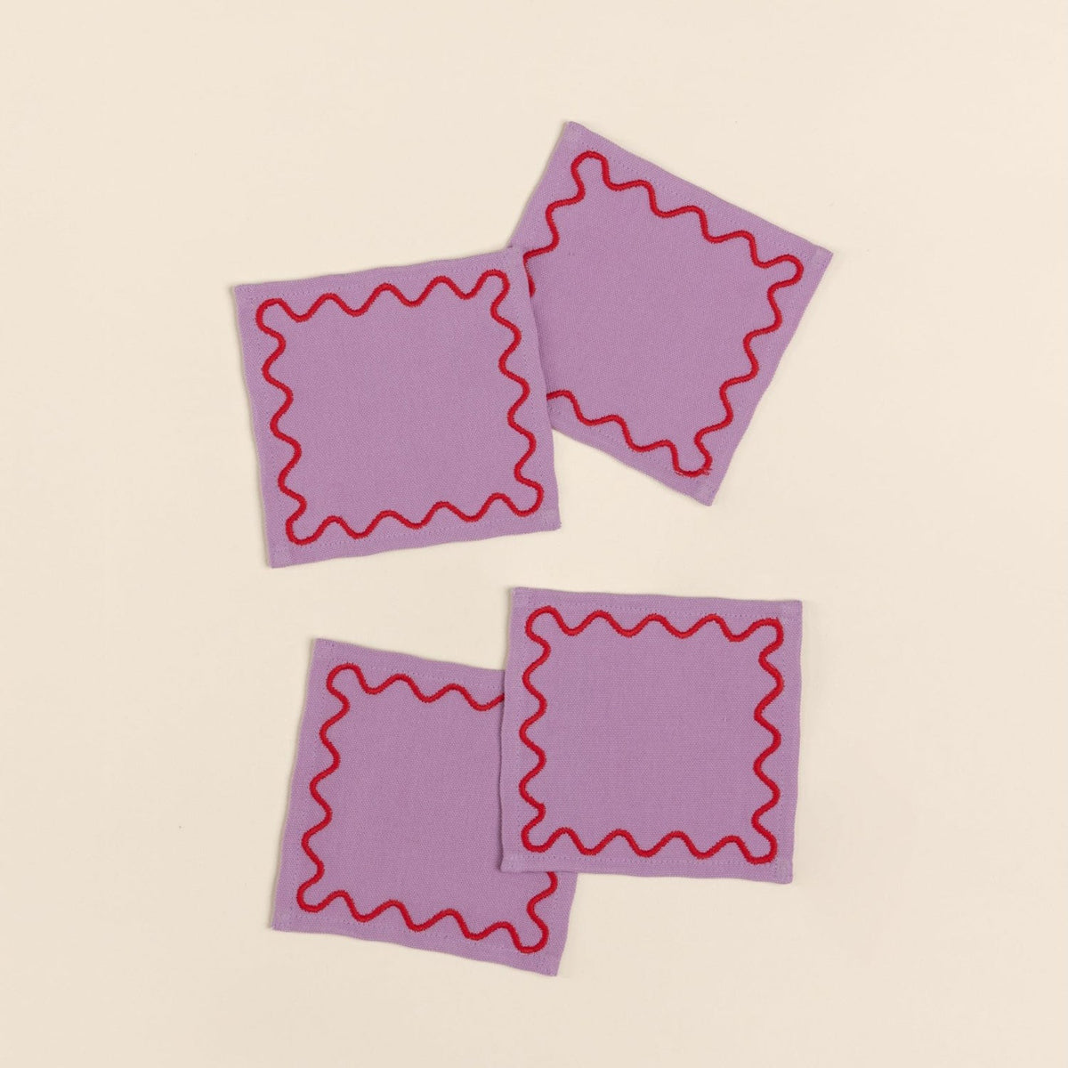Embroidered Cocktail Napkins | Lavender