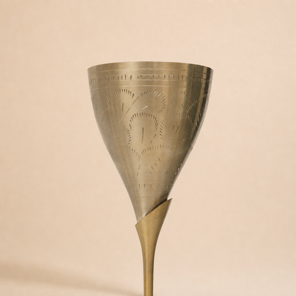 Stem Brass Goblet | Set of 4