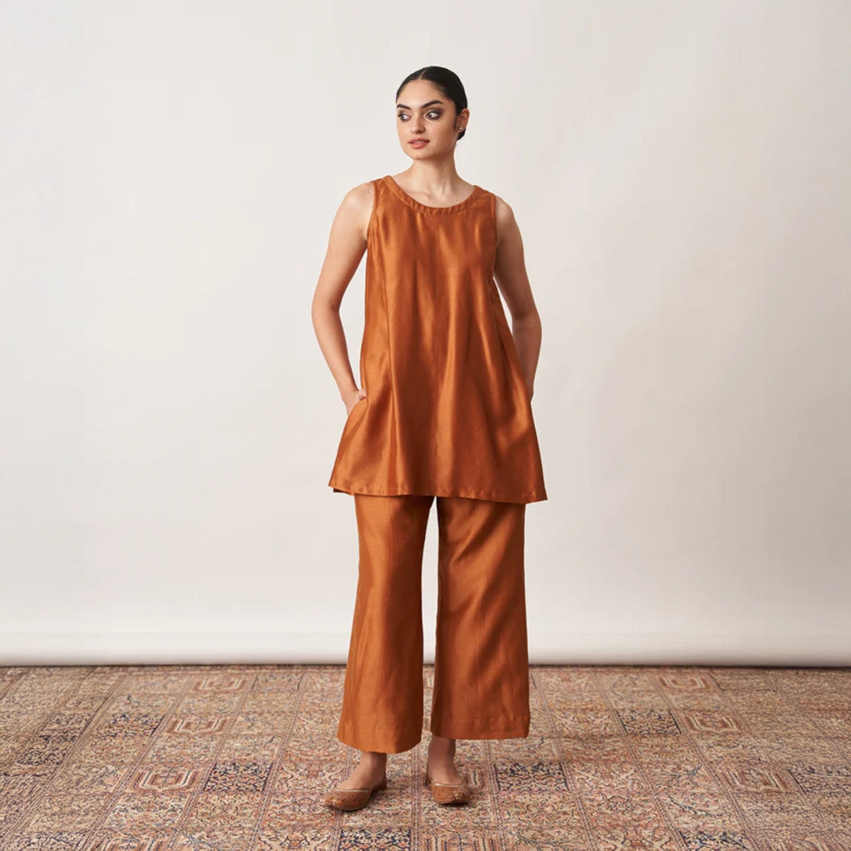 The Bronze Silk Chanderi Ensemble