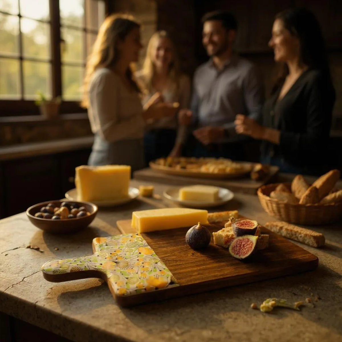 Sunny Meadows Cheese Board and Knife Set