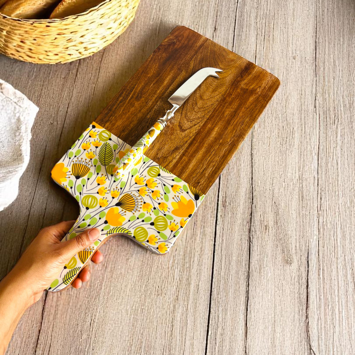 Sunny Meadows Cheese Board and Knife Set