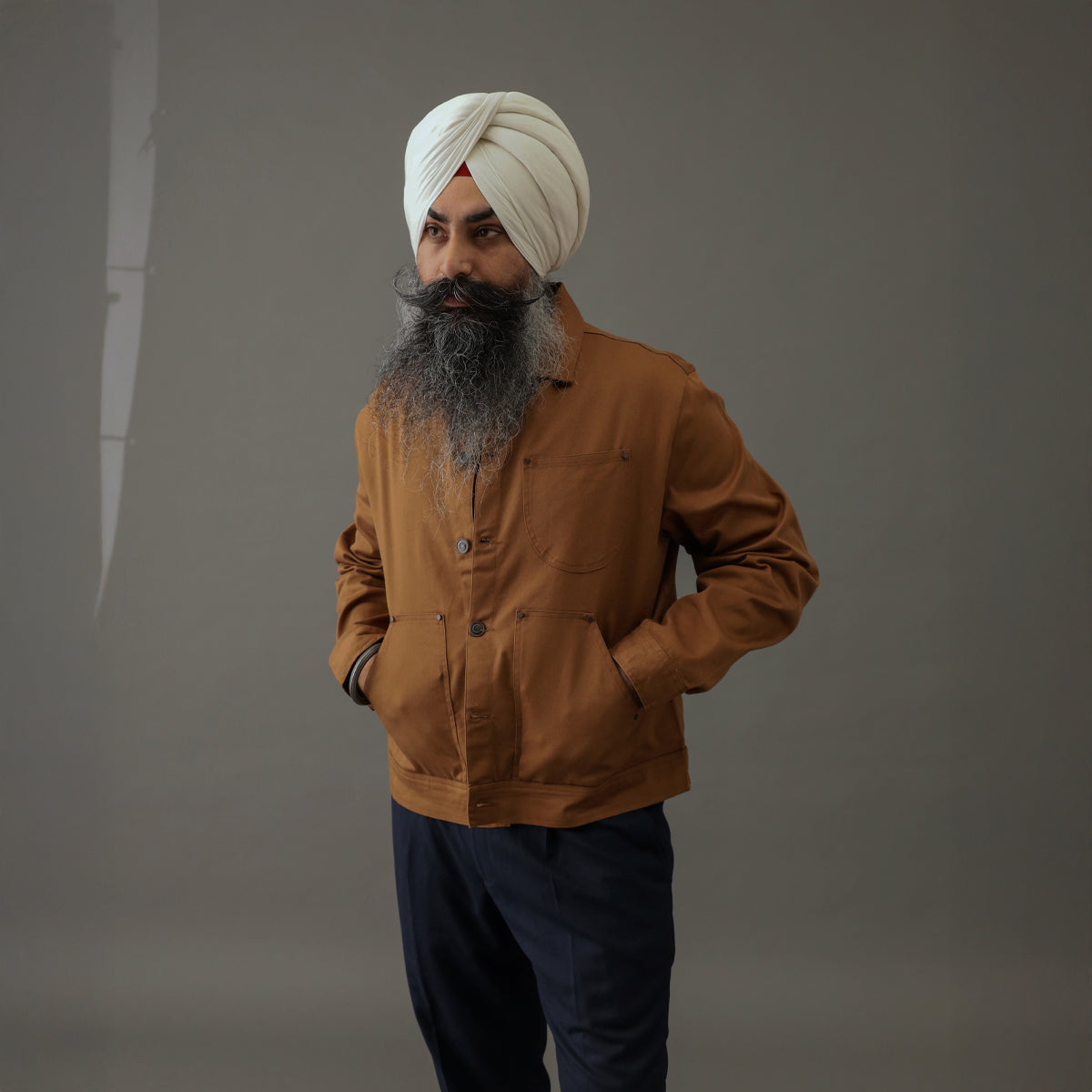 Crop Denim Shacket Brown