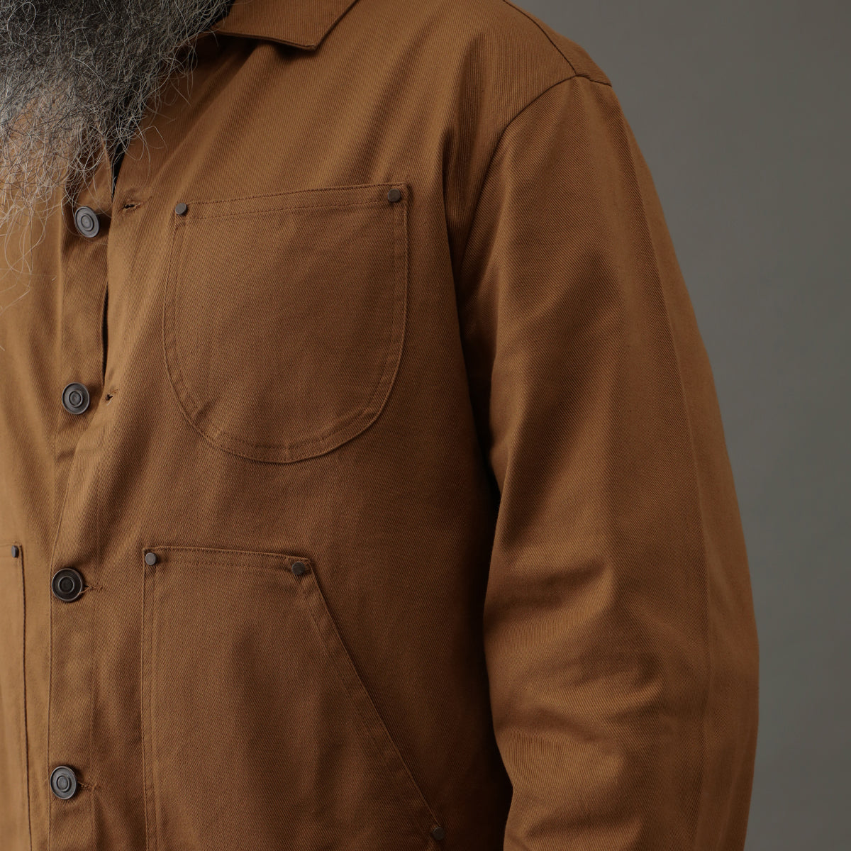 Crop Denim Shacket Brown