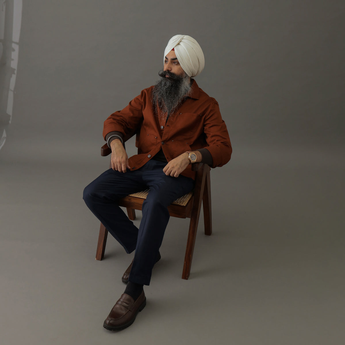 Crop Denim Shacket Rust