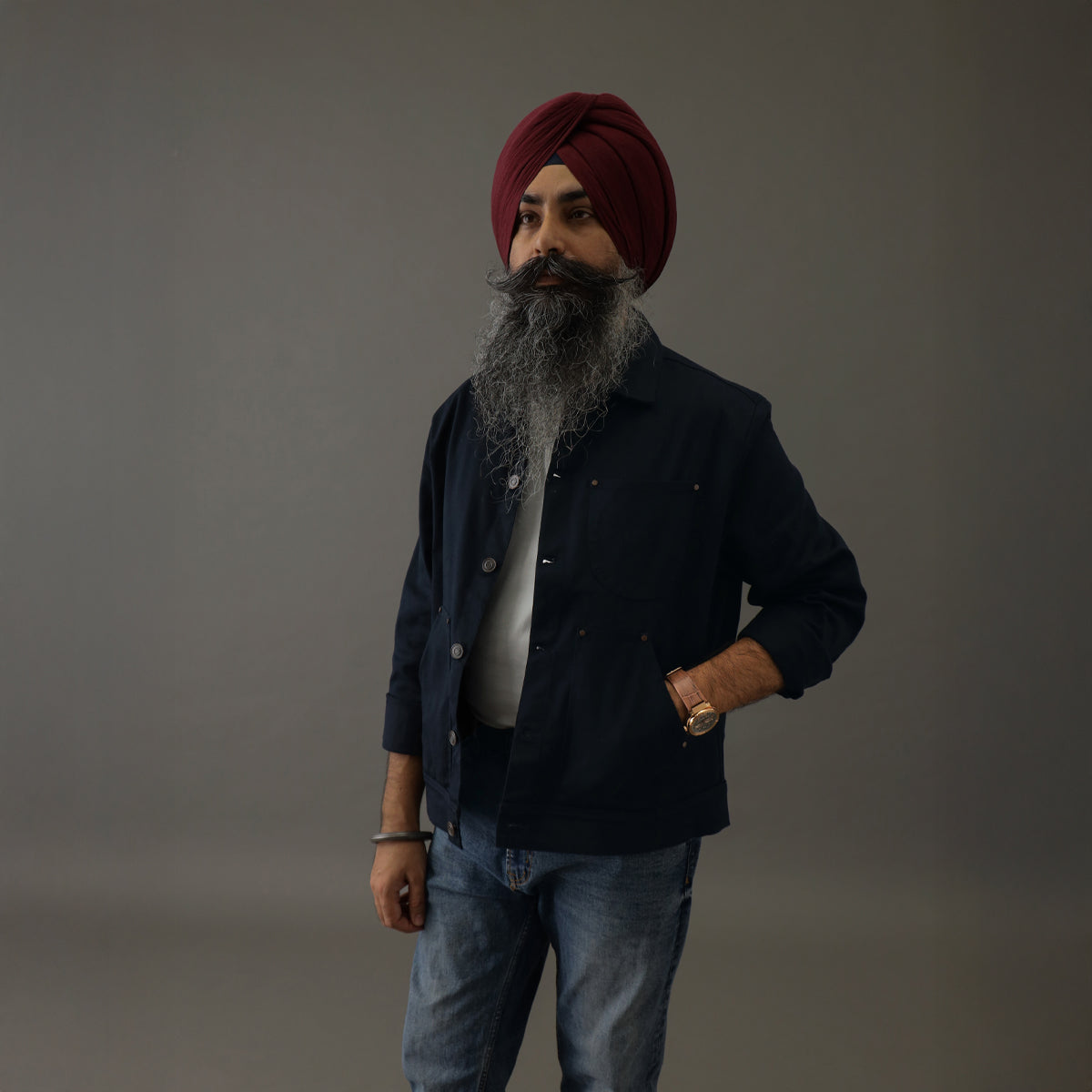 Crop Denim Shacket Blue