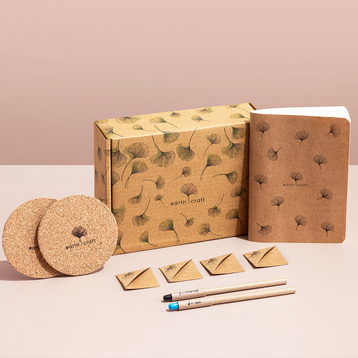 Office Desk Kit | Eco-friendly Diary, Pens, Bookmarks & Cork Coasters